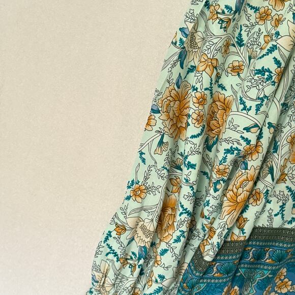 Cottagecore Floral Long Sleeve Lace-Up Blouse Size XL Boho Fall Indie Style - Picture 8 of 14